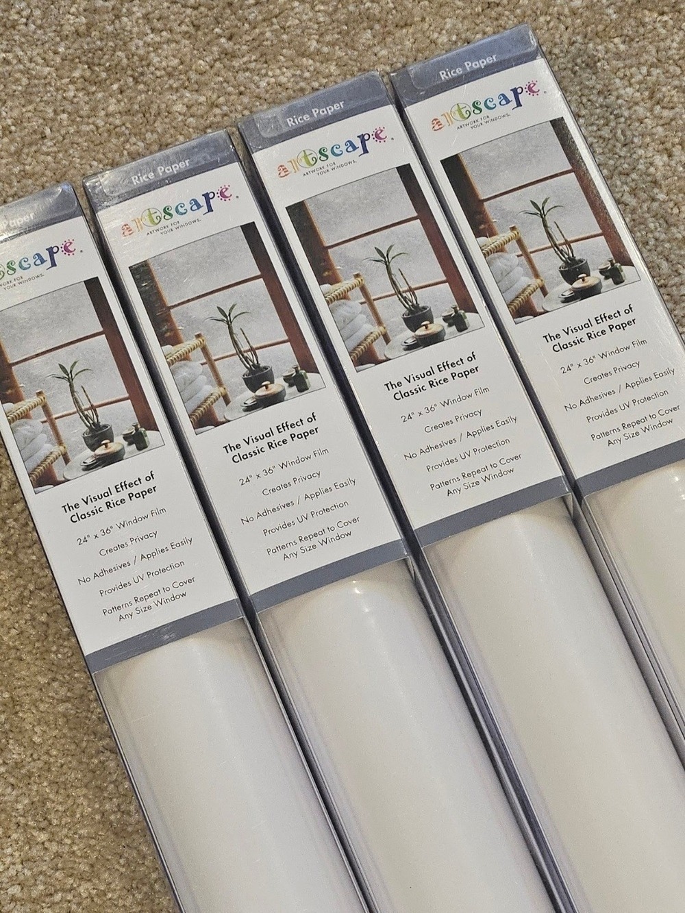 NEW Artscape Rice Paper Privacy Window Film 24x36 Bundle (4 Rolls)